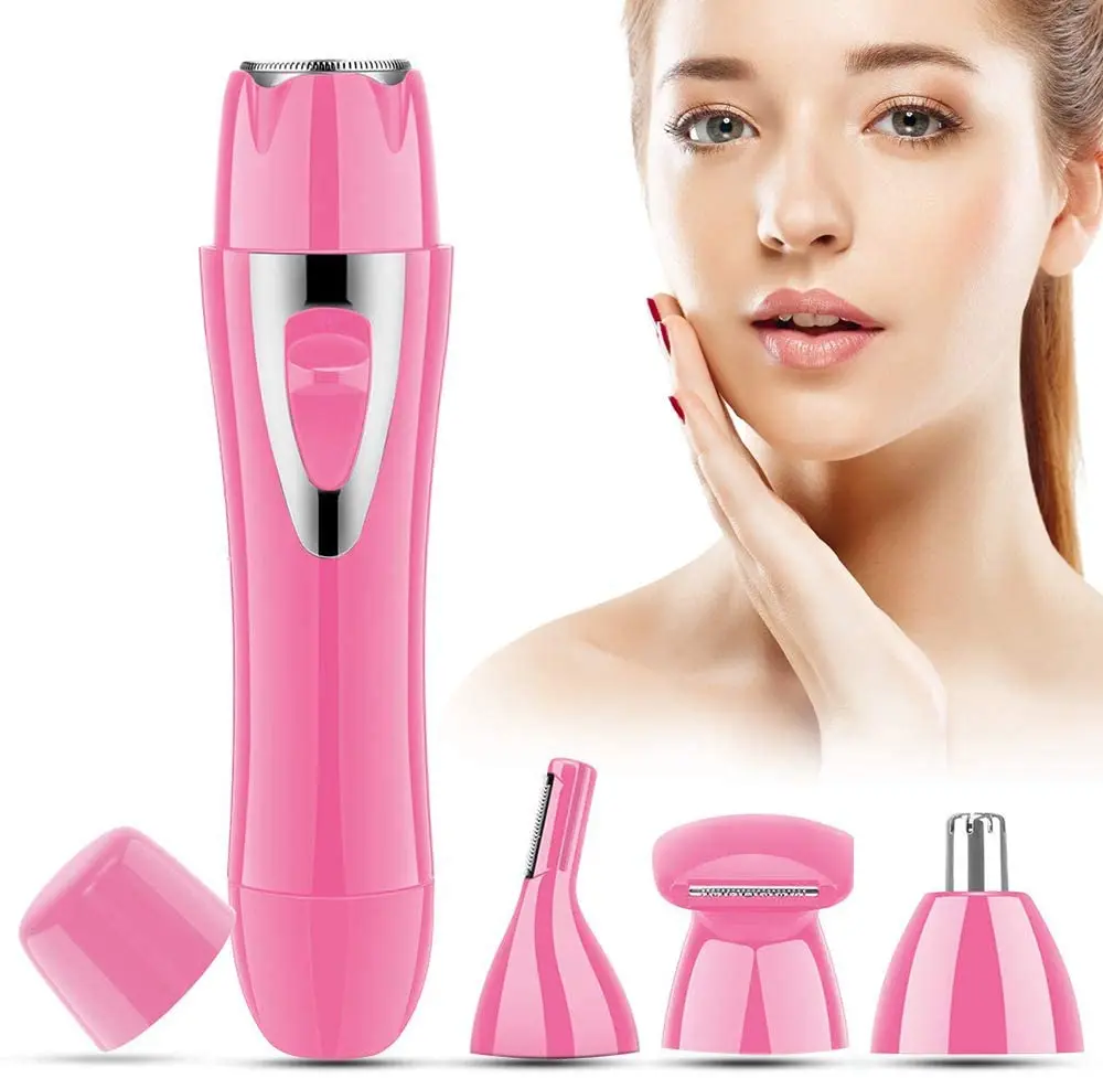 Facial Epilator 4-in-1Razor Face Lady Pain-Free Portable Epilator Waterproof Facial Can Be Used for Armpit, Chin and Whole Body