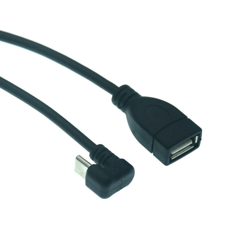 180 Degree Type-c USB-C U-shaped Male to USB Female OTG Cable Cord For USB flash disk / hard disk / keyboard / mouse 30cm 1FT