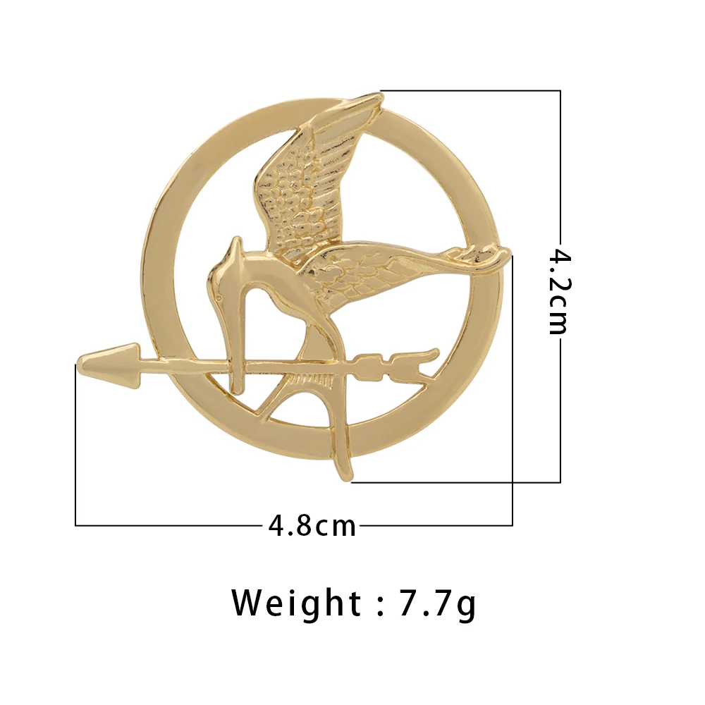 New Hunger Games Brooch Pin Bird Eagle Arrow Logo Badge Vintage Fashion Hot Animal Game Movie Jewelry For Men Women Kids