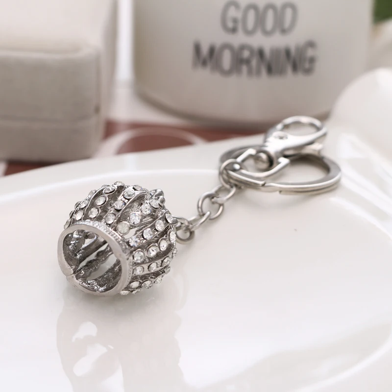 2021 spring new fashion rhinestone cute noble hollow crown crystal gemstone bag wallet keychain birthday party gift