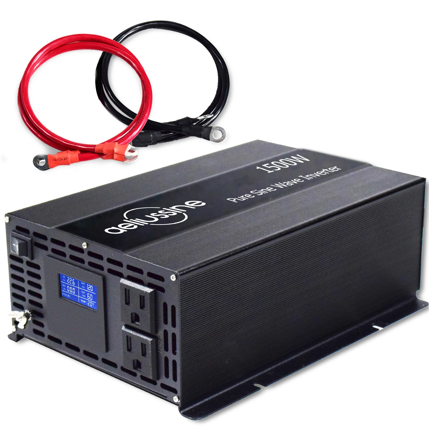 

1500W Pure Sine Wave Inverter Battery 12V/24V/36V/48V DC to 120V/220V/240V AC Converter Car Power Inverter Camper/RV LCD Display