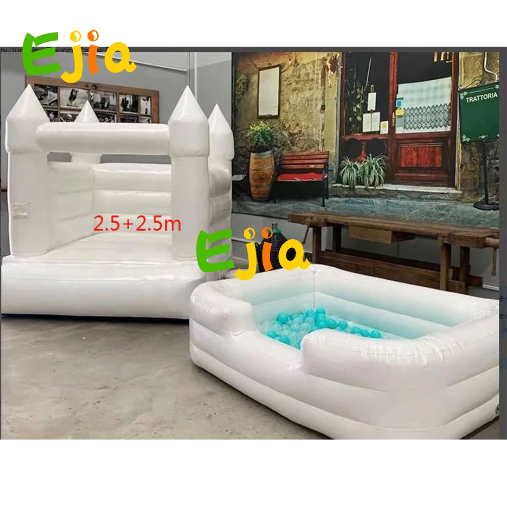 Hot 8ft/2.5m 6.5ft/2m Ball Pit Combo set Small Inflatable Bounce Castle House  For Kids Garden Indoor  Outdoor Rental