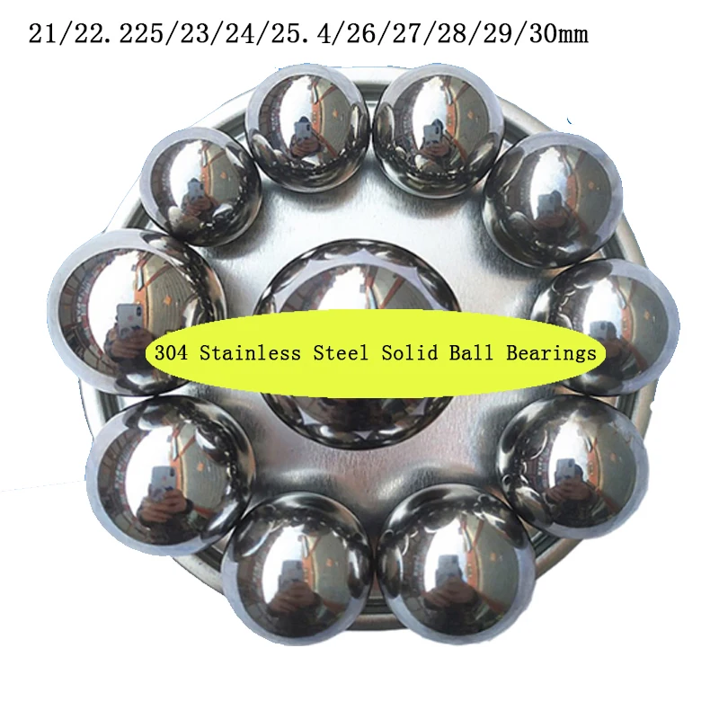 2PCS Solid Smooth Balls High Precision Dia 21mm 22mm 23mm 24mm 25mm - 30mm 304 Stainless Steel Round Ball Bearings