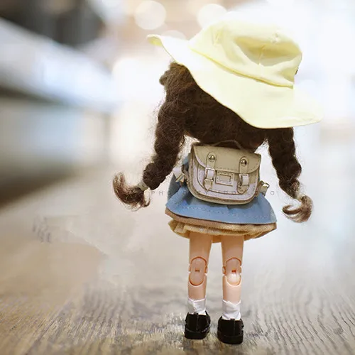 

OB11 1/8 size doll bag retro British style diagonal cross backpack Cambridge England bag doll accessories
