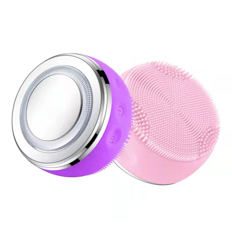 EMS Photon 2 In 1 Rejuvenate Skin Beauty Device Rechargeable Waterproof Facial Brush Sonic Silicone Massager Equipment