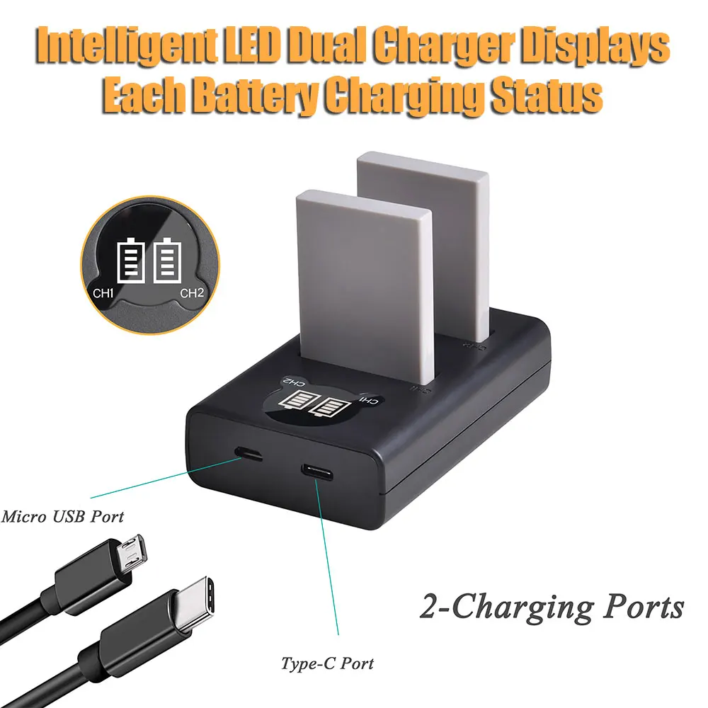 DuraPro EN-EL5 EN EL5 Battery 1200mAh+LED Dual Charger for Nikon Coolpix P530 P520 P510 P100 P3 P4 P500 P510 P5000 P5100 P6000
