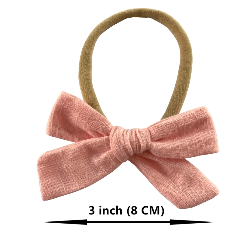 BEILARRY Vải Cotton nơ mũ trùm đầu Cho Bé Bé Gái 3-inch hình heo con Tóc Nylon Mềm Đầu Thun cột tóc Tóc phụ kiện