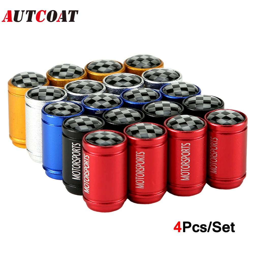 

AUTCOAT 4Pcs/Set Universal Tire Valve Caps, Tires Wheel Tire Air Valve Caps Stem Cover for Cars, SUVs, Bike, Trucks, Motorcycles