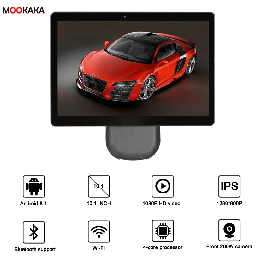 10.1 Inch Android Car Headrest Monitor WIFI Bluetooth Car Display HDMI USB Ultra-Thin MP5 1080P HD Touch Screen Media Player