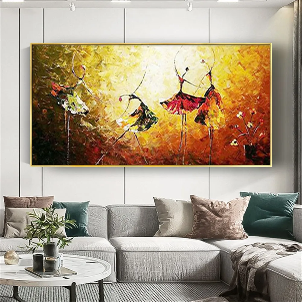 

Wall Pictures For Living Room Oil Painting On Canvas Abstract Art Ballet Paintings Modern Home Villa Hotel Sitting Room Corridor