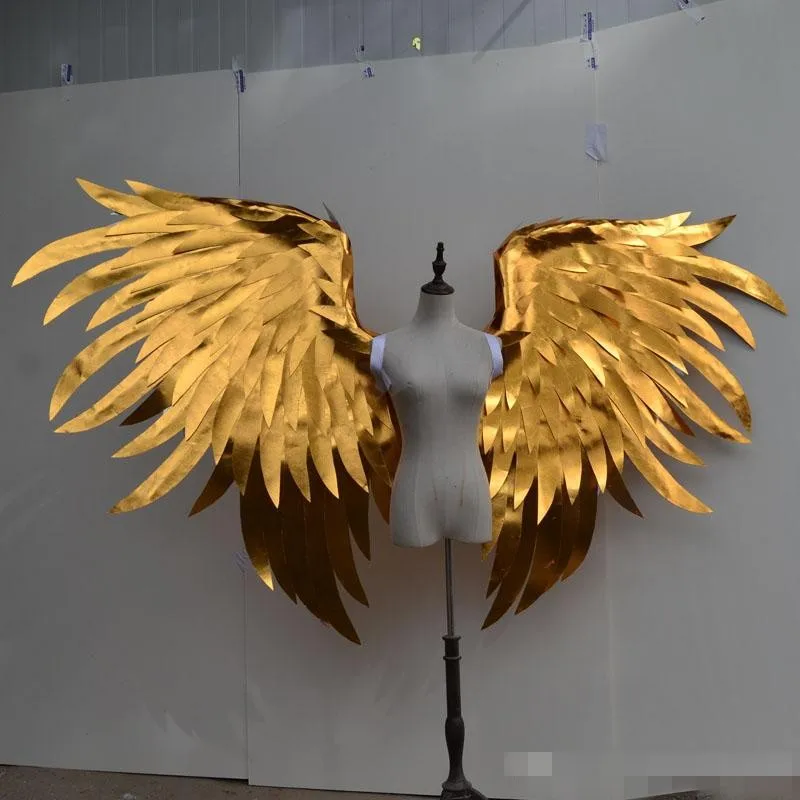 

New fashion Big size gold angel wings beautiful photo shooting props wedding party decorations supply