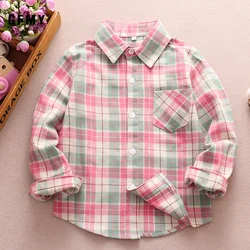 GFMY Hot Sale Boys Shirts Classic Casual Plaid Flannel Children shirts For 2-12 Years Kids Boy Wear