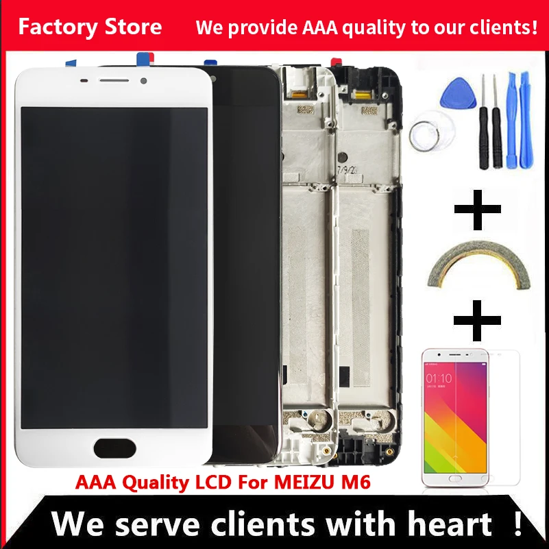 1280*720 AAA Quality LCD For MEIZU M6 Lcd With Frame Display Screen For MEIZU M6 Screen With Frame LCD Display 10-Touch