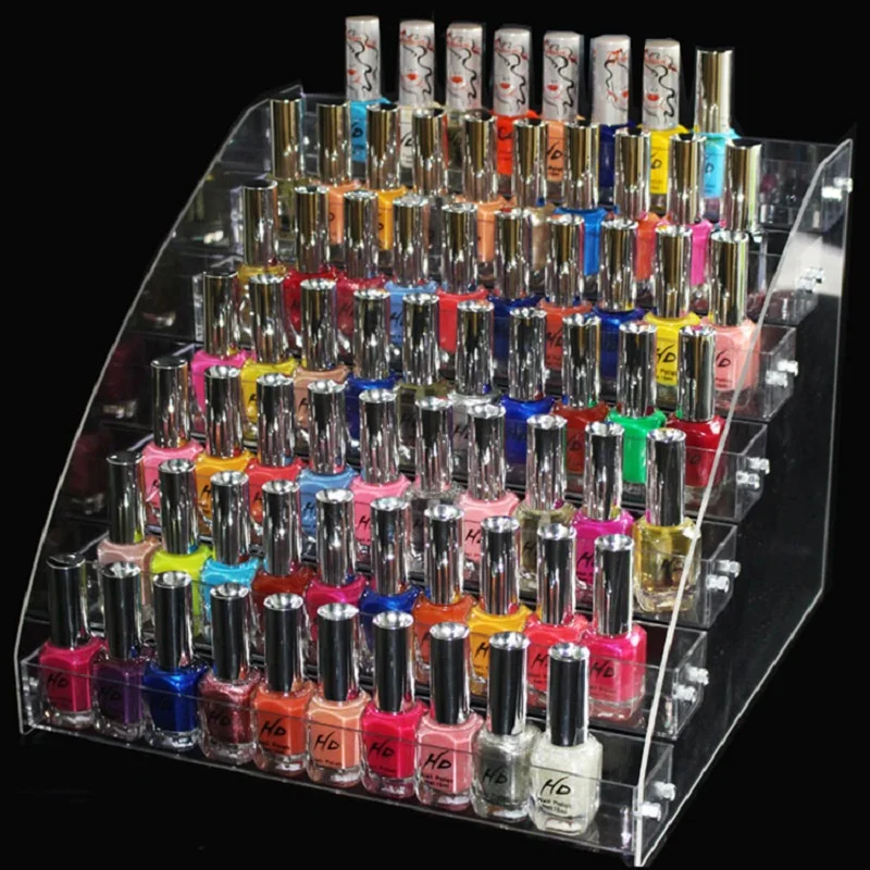 2/3/4/5/6/7 layers Nail Polish Display Stand Clear Cosmetic Varnish Display Rack Holder Essential Oil Bottle Organizer Storage