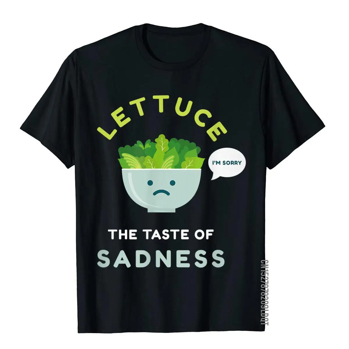 Lettuce The Taste Of Sadness Shirt Funny Diet Green Food Tee Prevalent Men T Shirts Comfortable Tops Tees Cotton Print