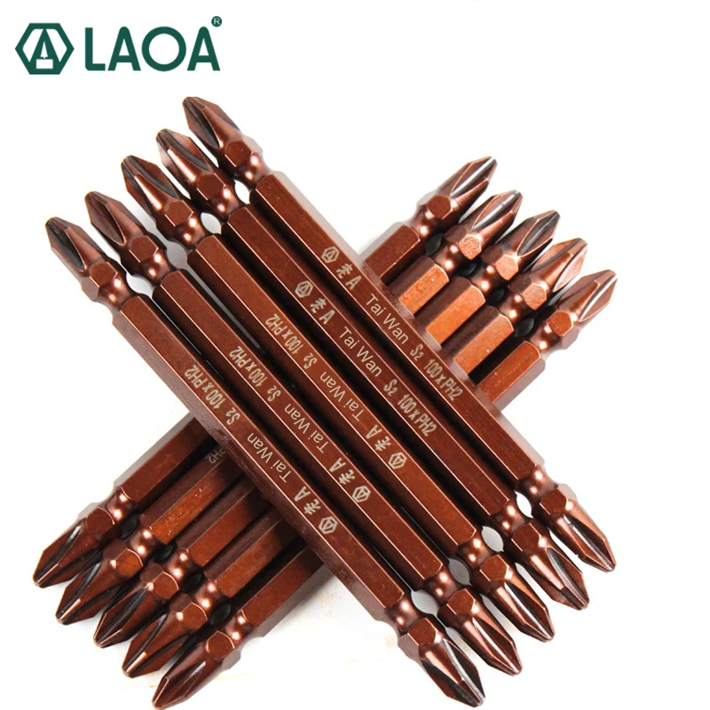 LAOA S2 Alloy Steel  Electric screwdriver Bit 65mm 100mm 150mm 200mm 250mm Phillips PH2 Double screwdriver Bits