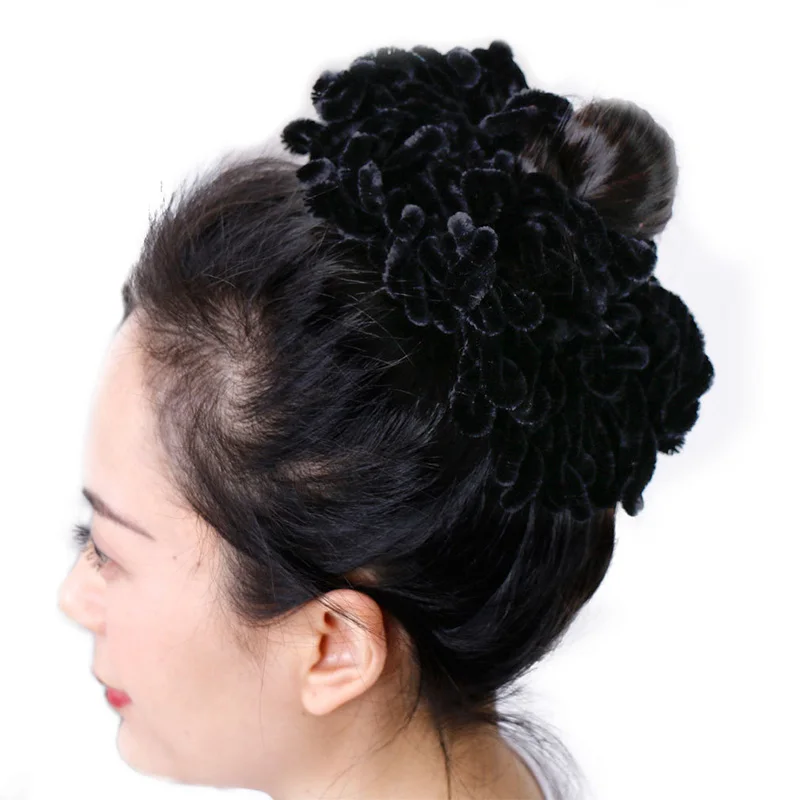 Hijab musulmano volumizzatore fasce per capelli Scrunchies per capelli coda di cavallo fasce elastiche per capelli peluche tinta unita copricapo accessori per capelli