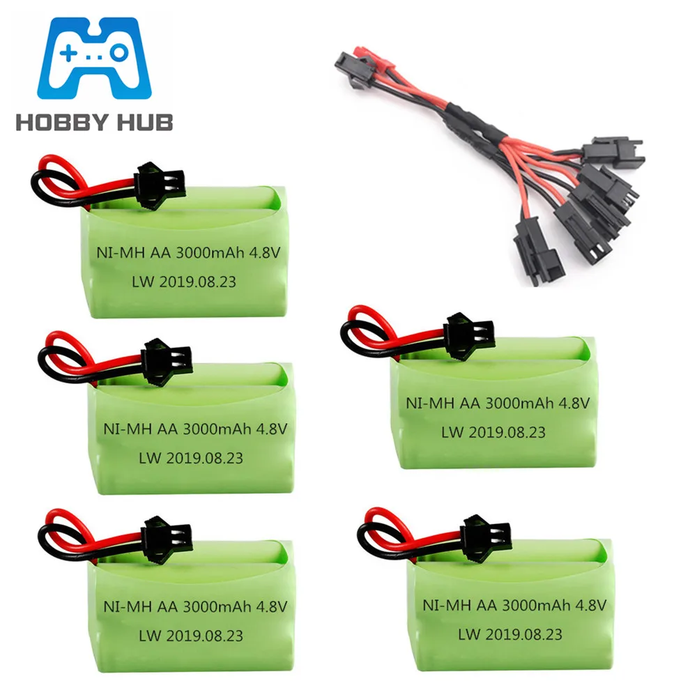 4.8v 3000mAh Battery and Charger For Rc toys Cars Tanks Robots Boats Guns 4* AA 4.8v 2400mah Rechargeable Battery Pack