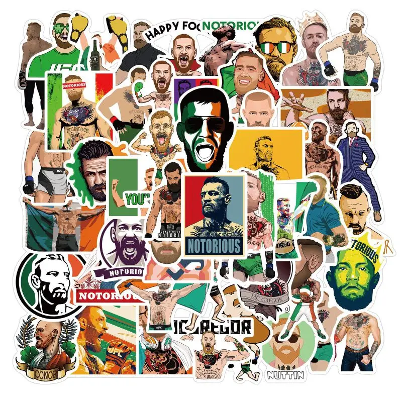 10/30/50pcs Boxer Conor McGregor Stationery Sticker For Car Laptop PVC Backpack Home Decal Pad Waterproof Classic Toys Gifts