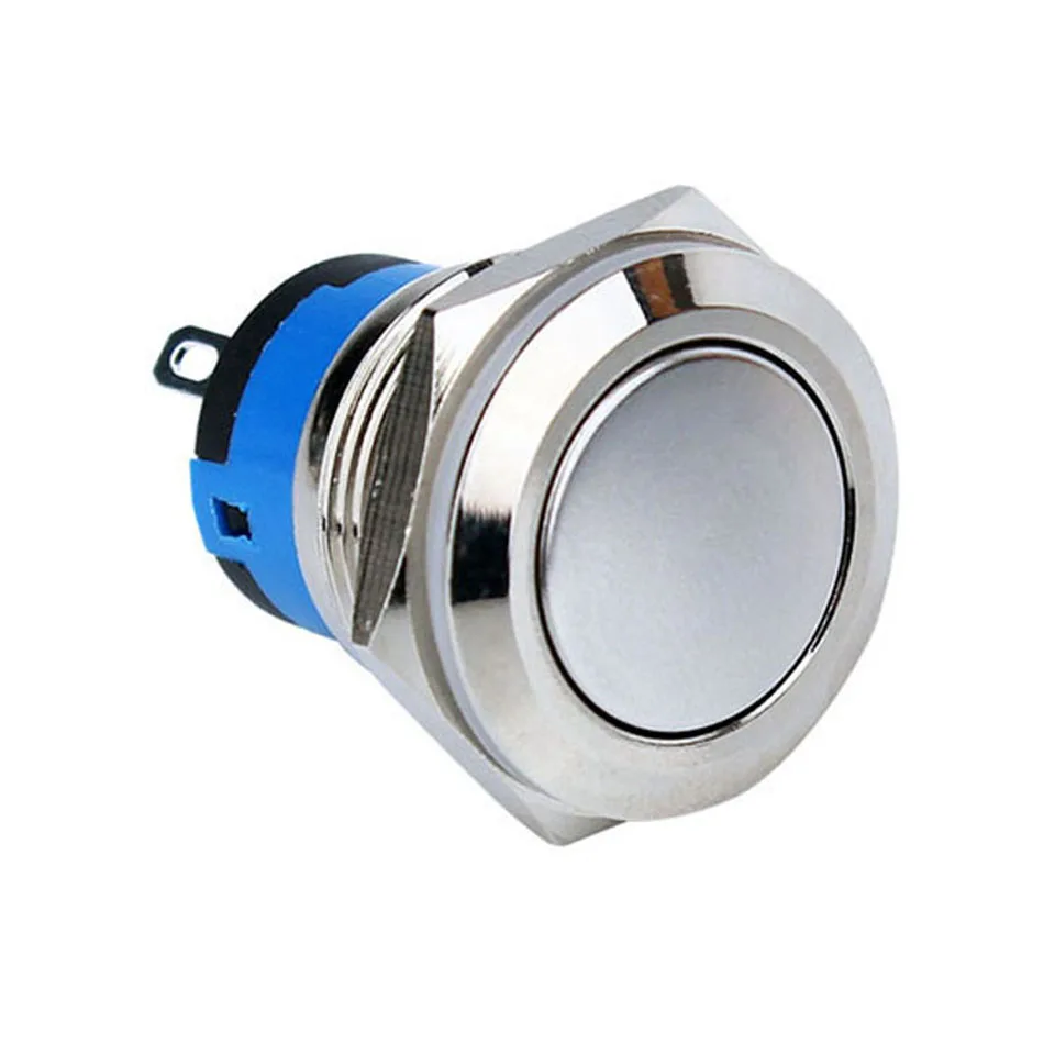 1NO 19mm Momentary Self-Locking Metal Waterproof Eletronical Latching Reset Push Button Switch