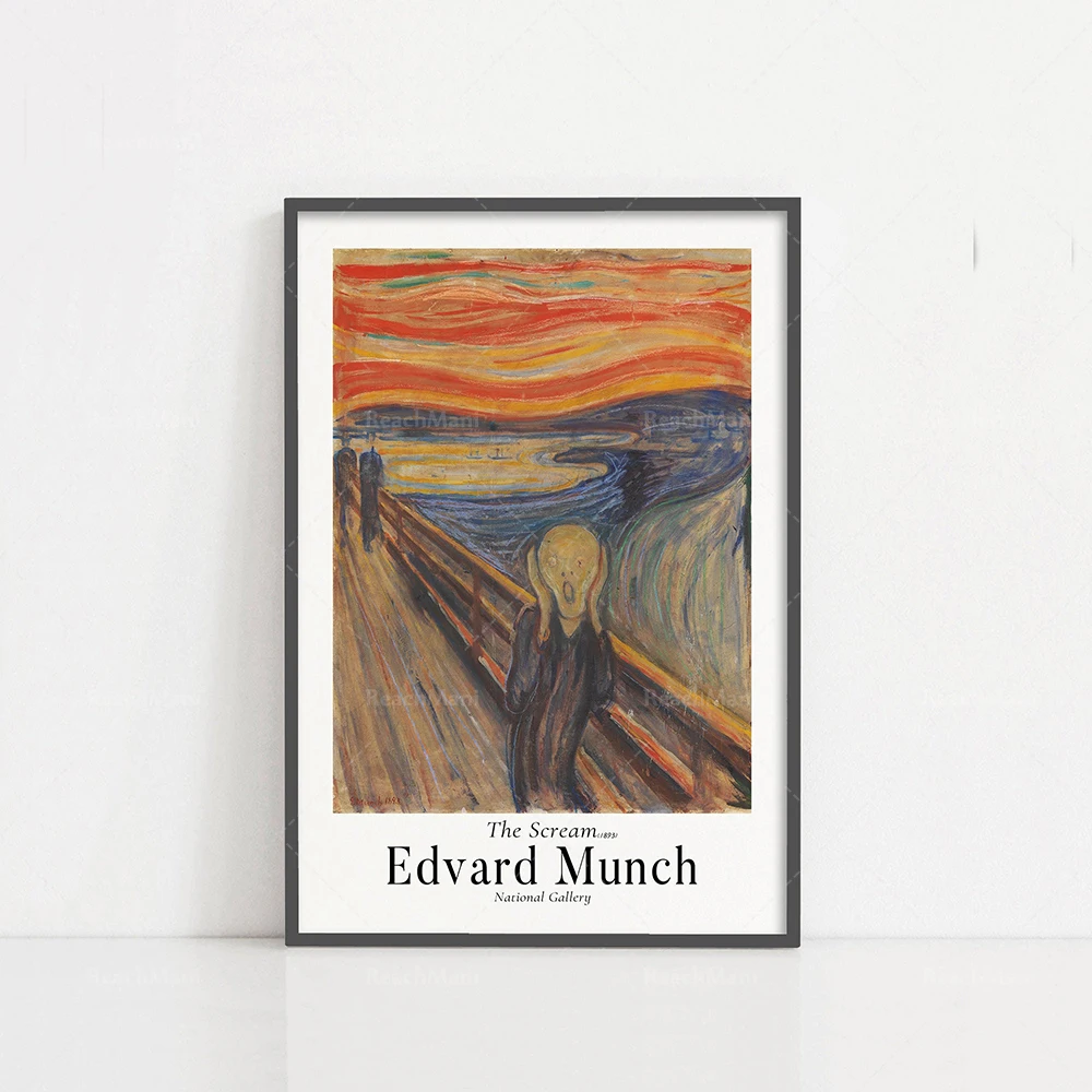 Edvard Munch Poster, Munch Anxiety 1894, exhibition Print, Munch Museum poster, Anxiety poster, Expresionism, Edvard Munch