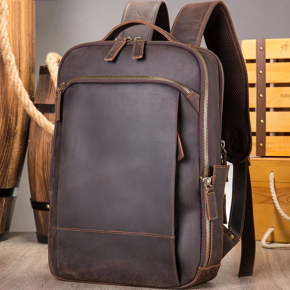 Newsbirds Genuine Leather Men Backpack15\