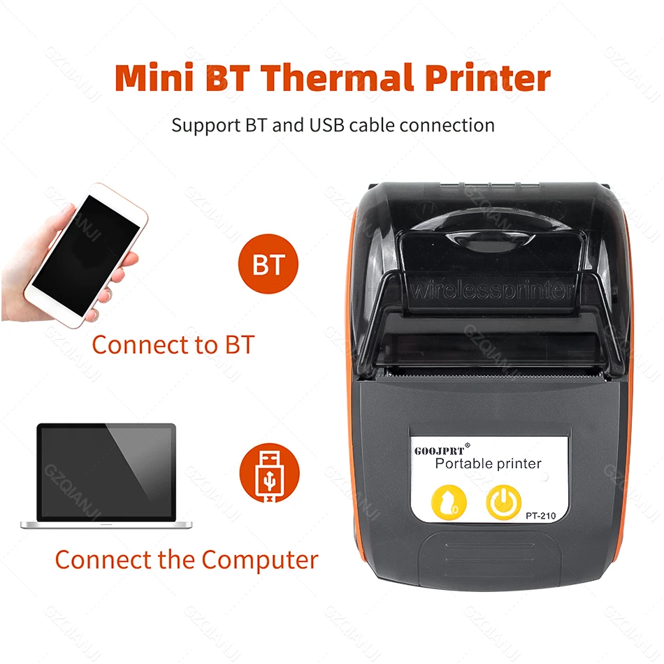 Mini Bluetooth Thermische Printer Mini Draadloze Mini Portable Printer Ontvangst Gratis Loyverse Pos App Op Android Telefoon Printer
