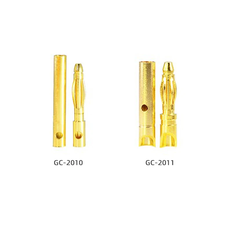 （5 Pairs）Amass 2.0/3.0/3.5/4.0/5.0/5.5/6.0/6.5/8.0mm 24K Real Gold Full Series Banana Head Gold Bullet Banana Connector