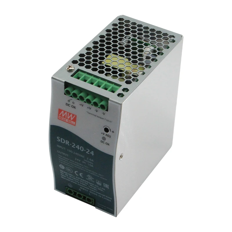 MEAN WELL SDR-240-24 24V 10.0A 240W meanwell High Quality 240W Single Output Industrial DIN RAIL Power Supply With PFC Function