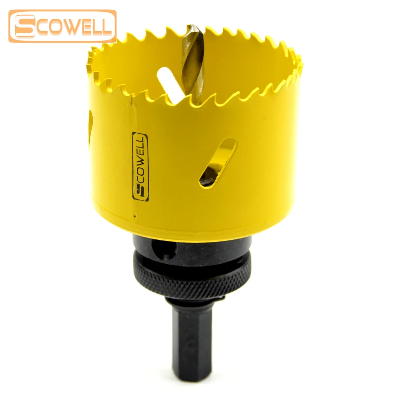 HSS Bimetal Holesaw Cutter Crown Saw with Arbor Drill Bit Cutting Hole On Metal Wood PVC 32mm 38mm 44mm 46mm 57mm 65mm 68mm 70mm