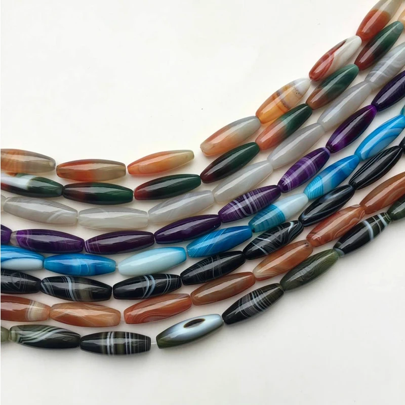 Free Delivery 10X30mm Natural Agates Beads for Jewelry Making Measle Botswana DIY Christmas Jewelry gift 15\