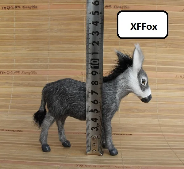small simulation donkey model polyethylene&furs donkey gift 13x12cm xf2242
