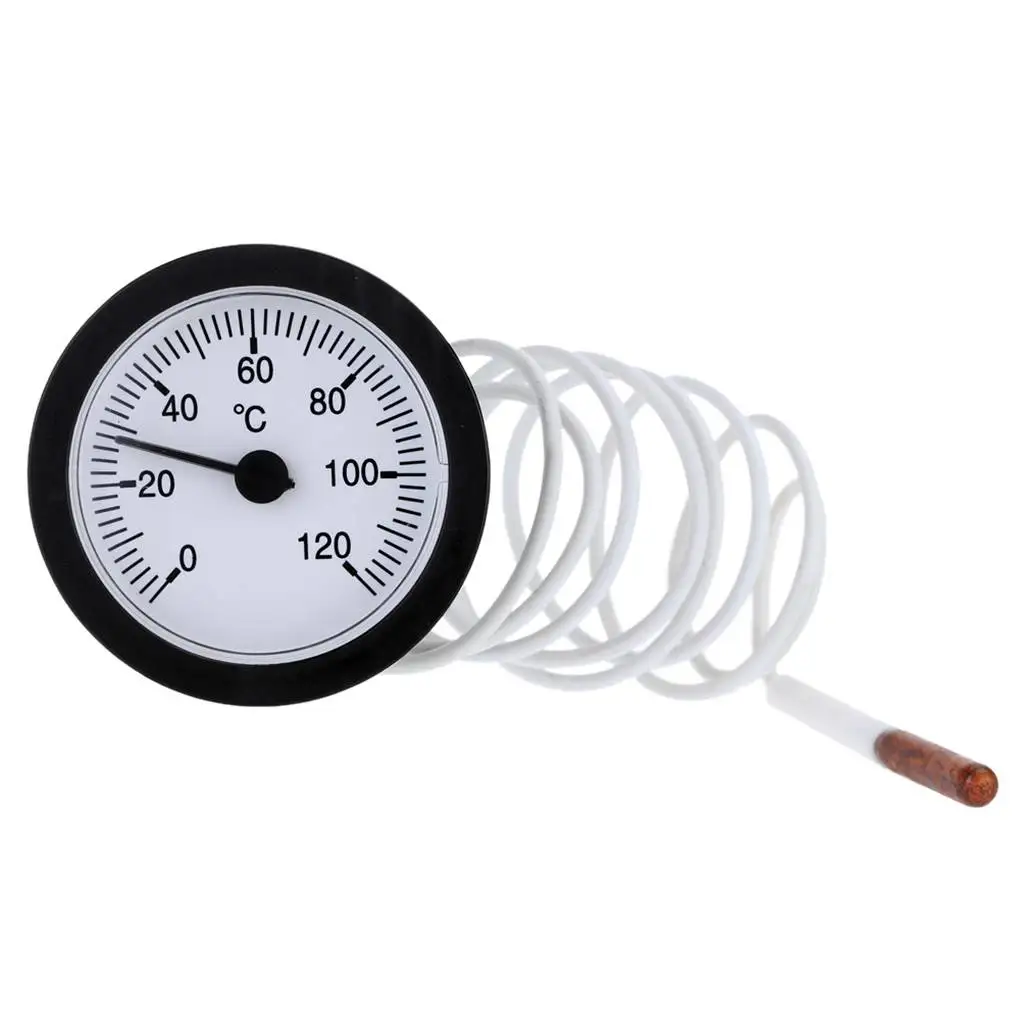 Metal Thermometer 0-120 Degree Temperature Gauge Accurate High-performance 52mm Wear-resistant Pressure Monitor