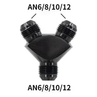 Adaptador Universal de bloque Y de aluminio AN6 AN8 AN10 AN12, adaptador de accesorios, junta de tubo de aceite tipo Y negra