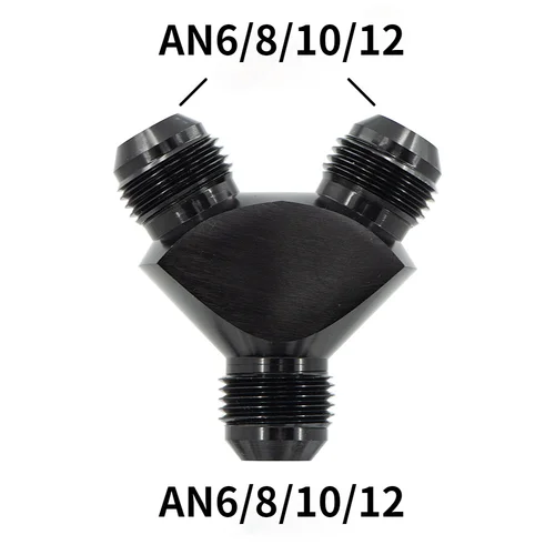Adaptador Universal de bloque Y de aluminio AN6 AN8 AN10 AN12, adaptador de accesorios, junta de tubo de aceite tipo Y negra
