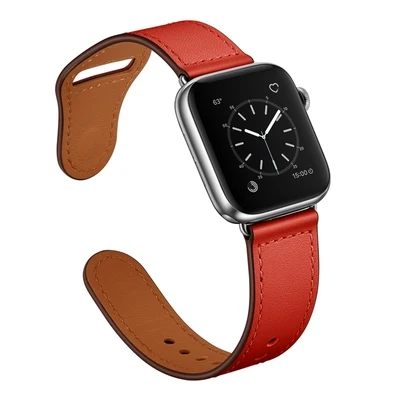 Leather Band Loop Strap For Apple Watch 4 3 2 1 38mm 40mm , Men Leather Watch Band for iwatch 5 44mm 42mm Bracelet