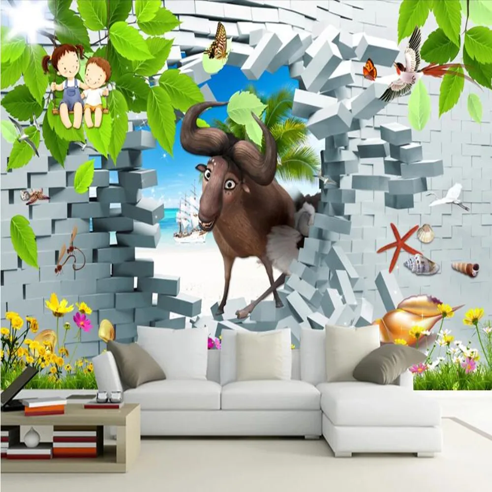 

Milofi Custom large wallpaper mural 3D cartoon children's room background wallpaper mural