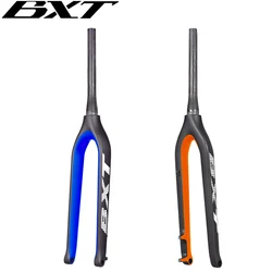 BXT-29er Mountain Bike Carbon MTB Fork, Rigid Tapered Thru Axle 100*15mm, Super Light Bicycle Fork,