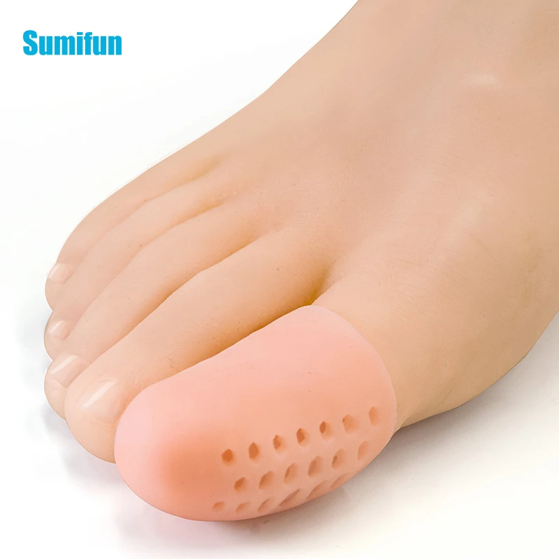 2pcs 5*3.5cm Big Toe Protector Thumb Care Silicone Soft Breathable Foot Corns Blisters Toe Cap Cover Health Care C1675