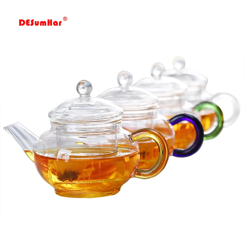 250ml Mini flower teapot with filter,Practical Bottle Flower TeaCup Glass Teapot with Infuser Tea Leaf Herbal Coffee