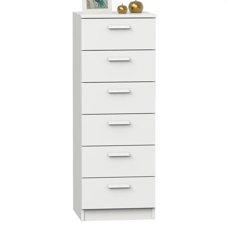 Sinfonier 6 drawers Teb youth bedroom double bedroom modern white 110x40x40 cm (white)