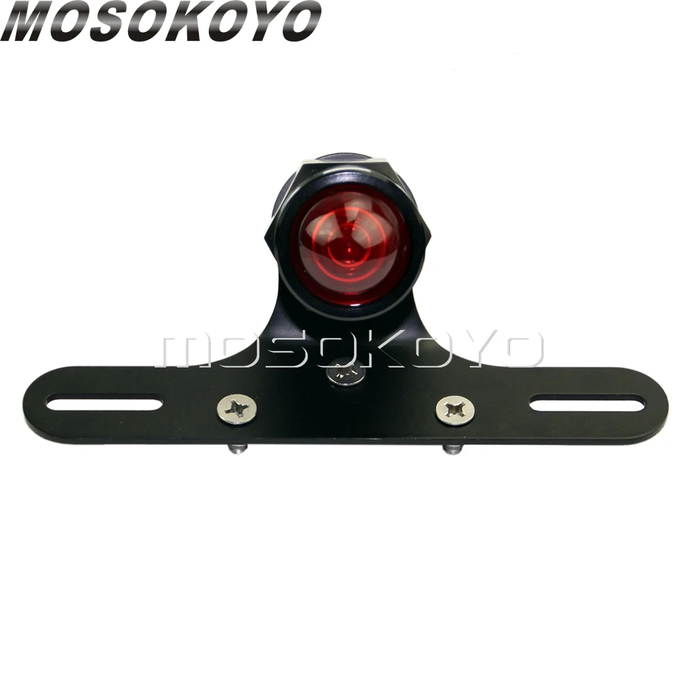 Lucas Style Motorcycle Brake Tail Lights w/ License Plate Bracket For Harley Sportster Cafe Racer CNC Custom Rear Stop Tail Lamp