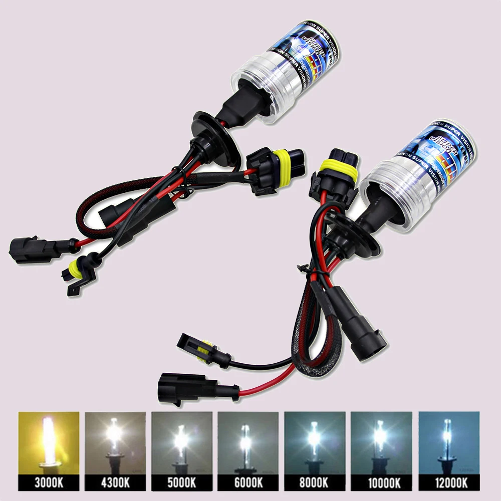 2Pcs 35W Xenon Bulbs 55W Kit H4 Xenon Car Headlight Lamp Bulb For H7 H1 H3 HID 55W H7 Xenon H11 HID Bi-Xenons H4 Headlight Lamp