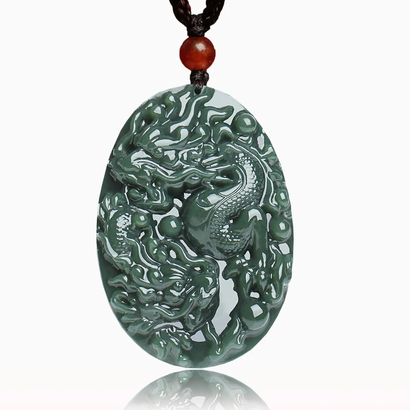 

Jade Pendant Natural Hetian Jade Dragon Jade Pendant Jewelry Lucky Peace Auspiciou Amulet Fine Jewelry Jade Pendant