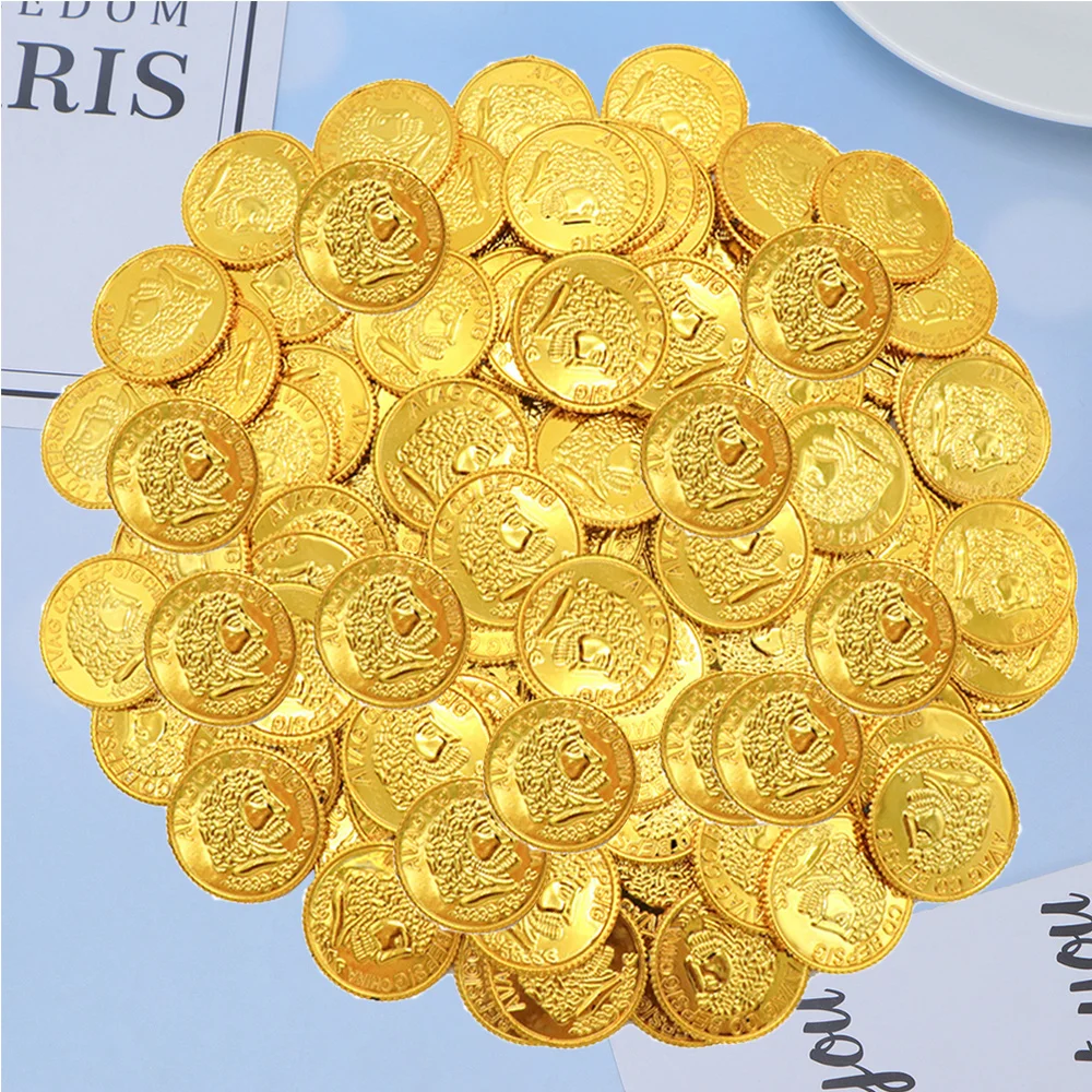 soitzhoc 100 pièces pièces d'or en plastique,pièces jouets pièces d'or jouets pour les chasses au trésor et les cadeaux de fête soitzhoc 100 pièces pièces d'or en plastique,pièces jouets pièces d'or jouets pour les chasses au trésor et les cadeaux de fête