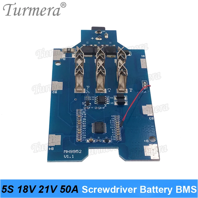 Placa de bateria de lítio bms 5S 18v 21v 50a com equilíbrio para 21v 18v chave de fenda shurik e aspirador de pó bateria uso turmera