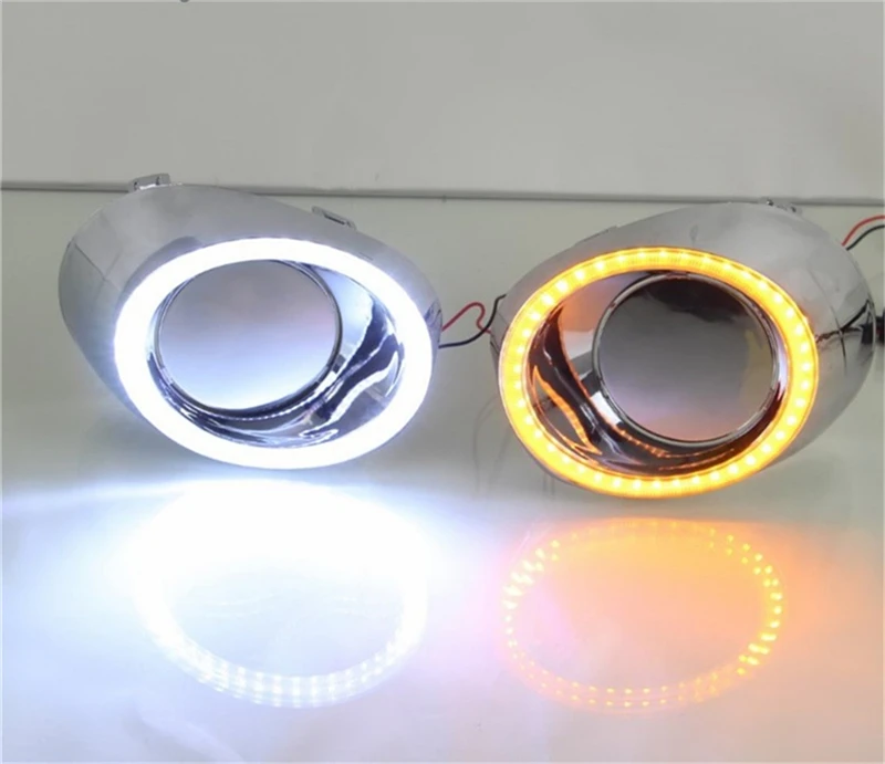 For Mitsubishi Outlander 2013 2014 2015 Daytime Running Light LED DRL fog lamp Driving lights Yellow Turn Signal Lamp