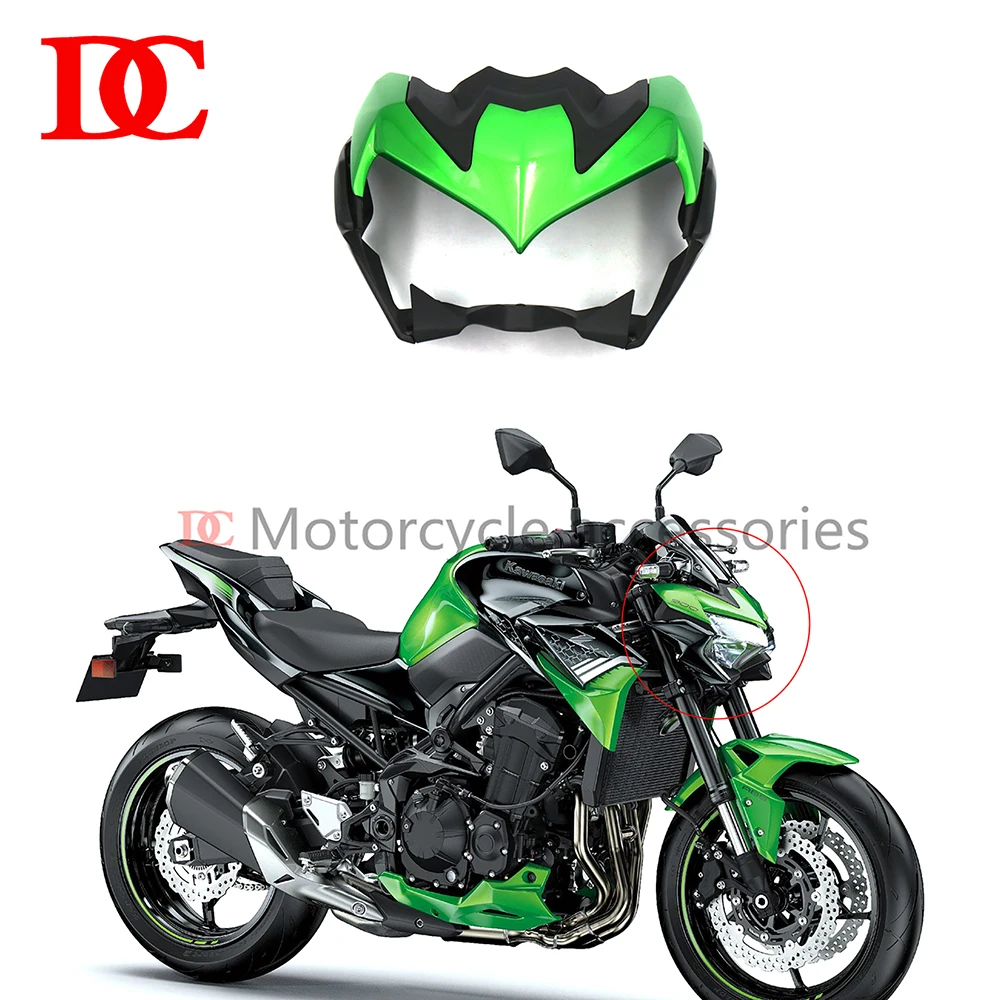 Motorcycle Kit Front Upper Nose Lamp Cover Fairing Suitable for Kawasaki z900 ZR900 2020 2021 Front Shell Big chimney