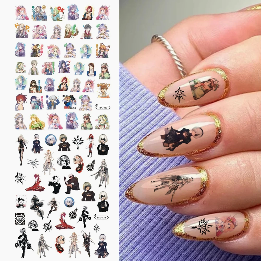 

Newest TSC-133-134-135 TSC series Cartoon character 3d nail art stickers decal template diy nail tool decoration