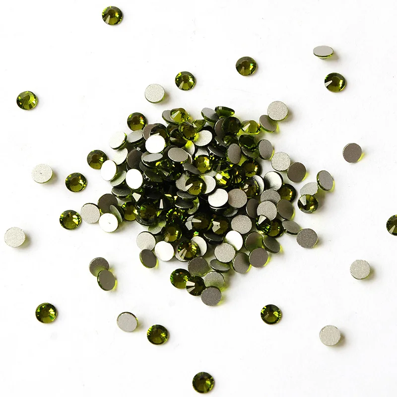 2000NoHF Olivine Color Crystal Rhinestone Mix Size Faltback Stones DIY Nail Art 3D Stones Nail Art Decorations